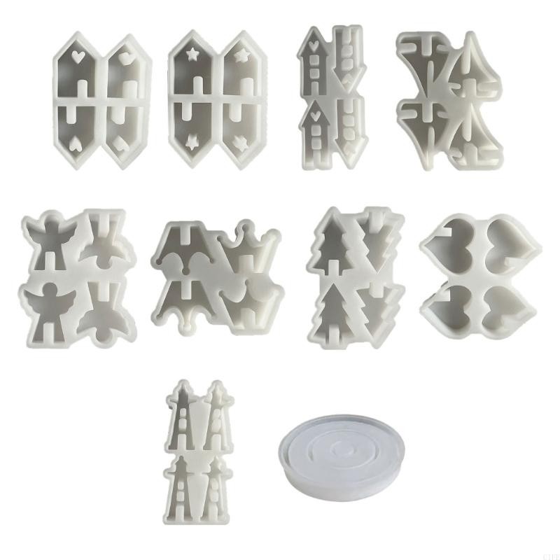 

C1FE House Silicone Moulds Heart House Resin Molds Handmade DIY Baking Molds Castings Molds Home Decorations