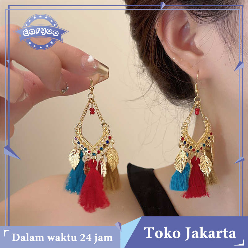 Anting Vintage Anting Tassel Anting Bohemian Giwang Etnik Vintage Bali Fashion