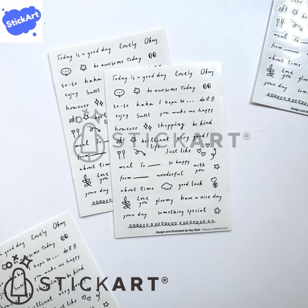 

[STICKART] TRANSPARANT Sticker dekorasi jurnal/ stiker daily KP156 BAHAN DAN KWALITAS PREMIUM