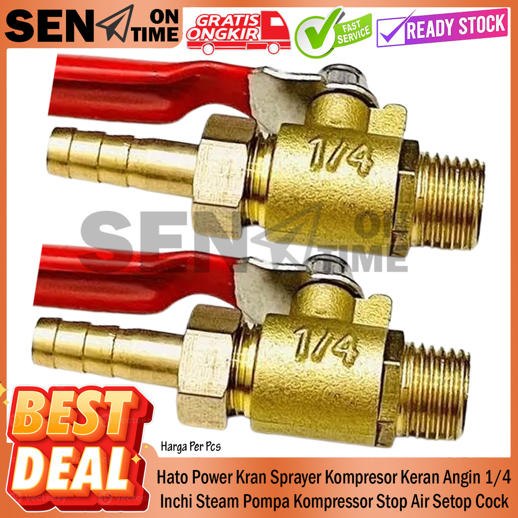 Hato Power Kran Sprayer Kompresor Keran Angin 1/4 Steam Pompa Inch Inci Inchi Compresor Stop Air Set