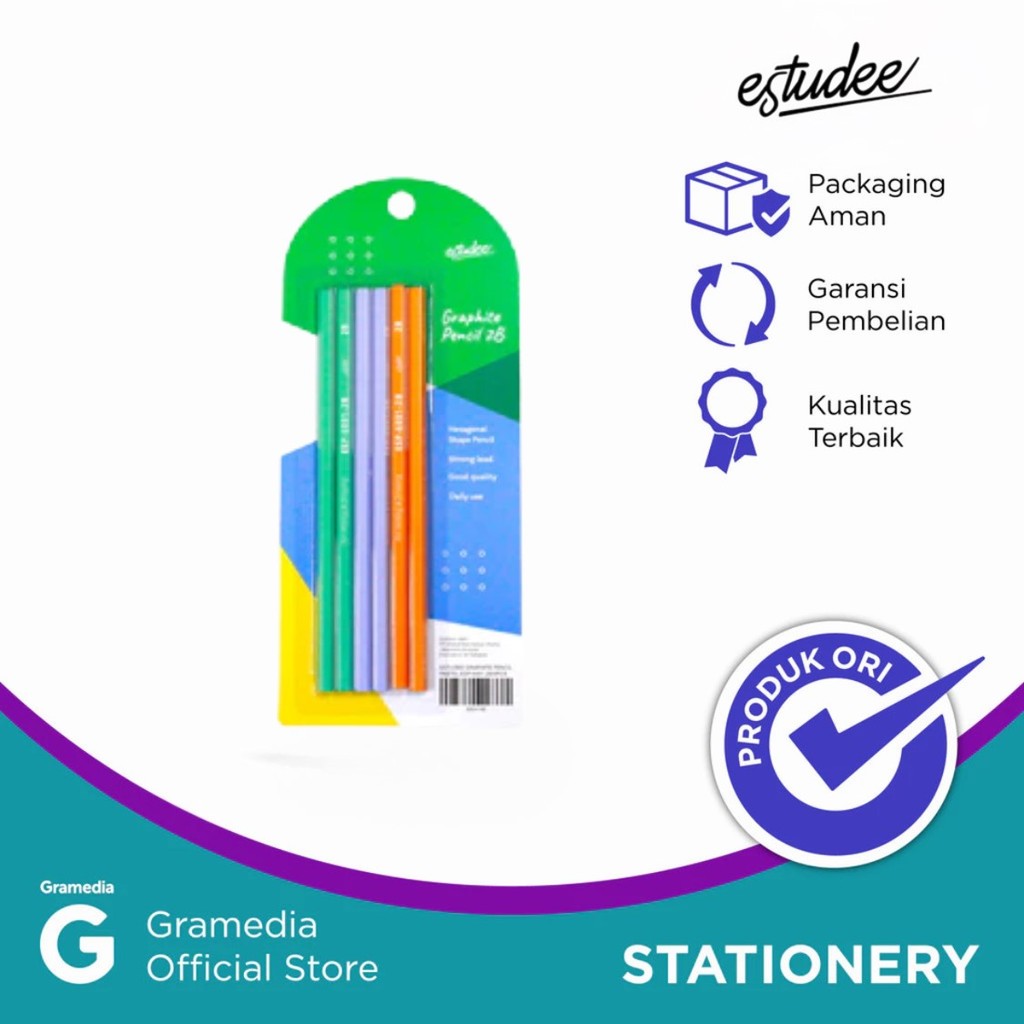 

Pensil 2B Estudee Graphite Pencil Set 6Pcs Pastel