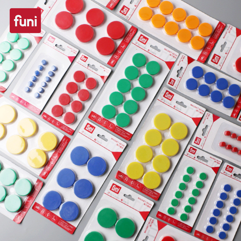 

1Inch Funi Colorful Flat Magnets - Strong Round Magnetic Dots for Whiteboard Blackboard Office Learning Multi-Size (1cm/0.4")