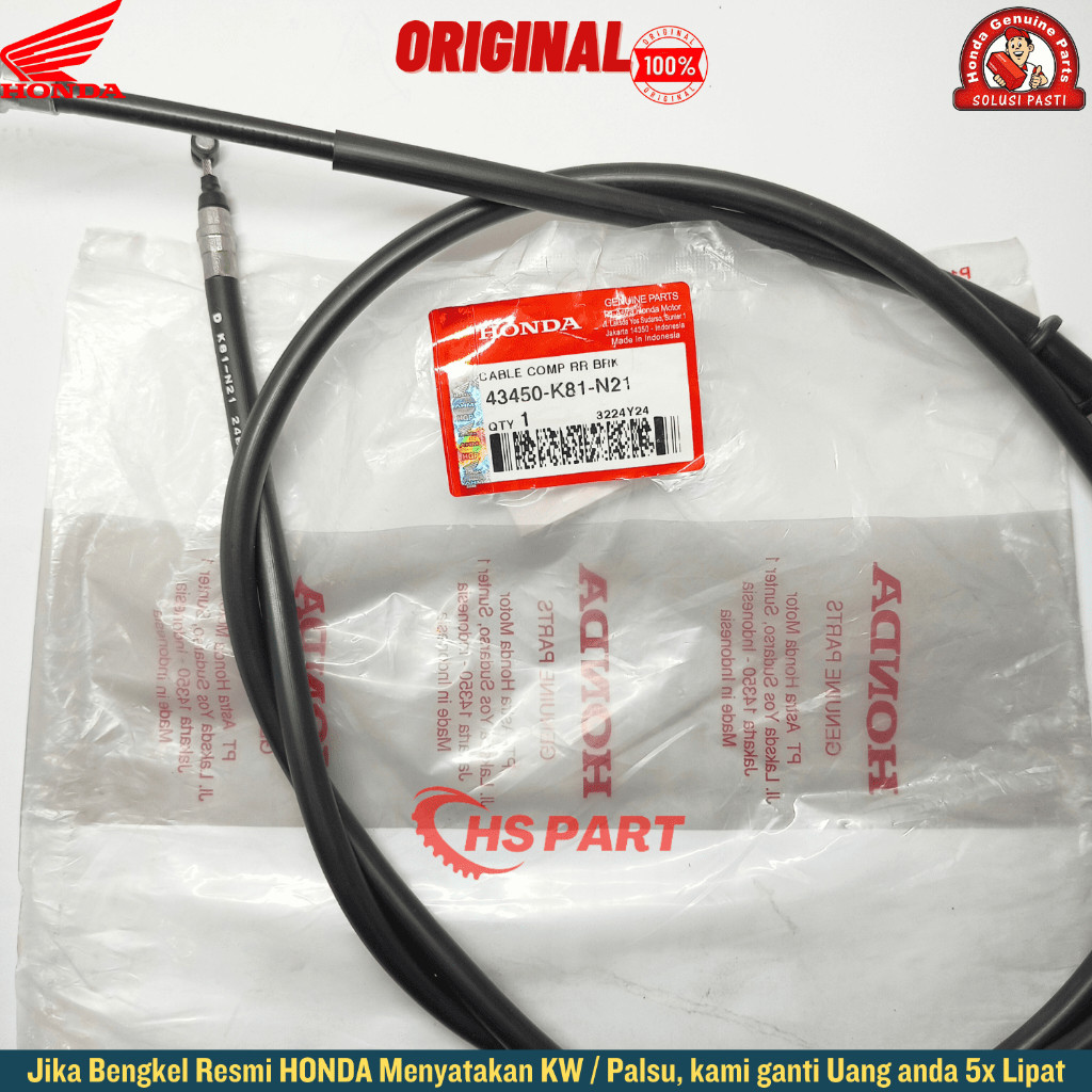 Kabel Rem Belakang Beat Fi Esp 2016 2017 2018 2019 2020 Original Honda 100%