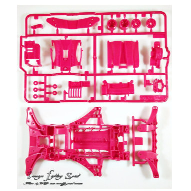 Rep Tamiya FM-A Chassis + Gear box Pink - CS403