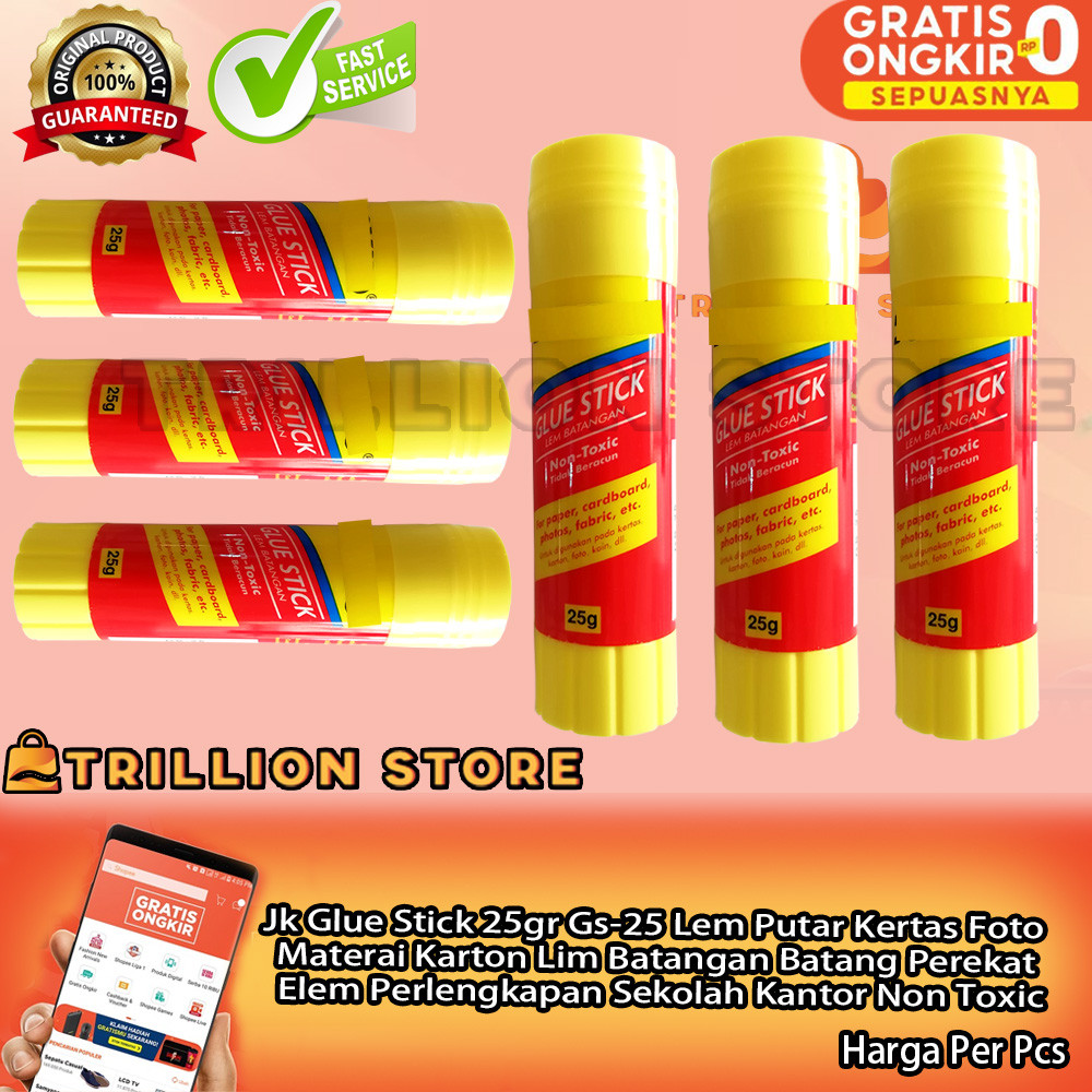 

Jk Glue Stick 25gr Gs-25 Lem Kertas Putar Foto Materai Karton Kain Stik Putar Putih Kecil 25 Gram Lim Batangan Batang Perekat Paper Elem Serbaguna NonToxic Alat Perlengkapan Sekolah Kantor Daya Nra Rekatkan Lekat Perekat Kuat Teguh