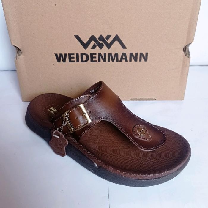 Weidenmann BM 902 Original Sandal Kulit casual pria - Kopi - Kopi, 39