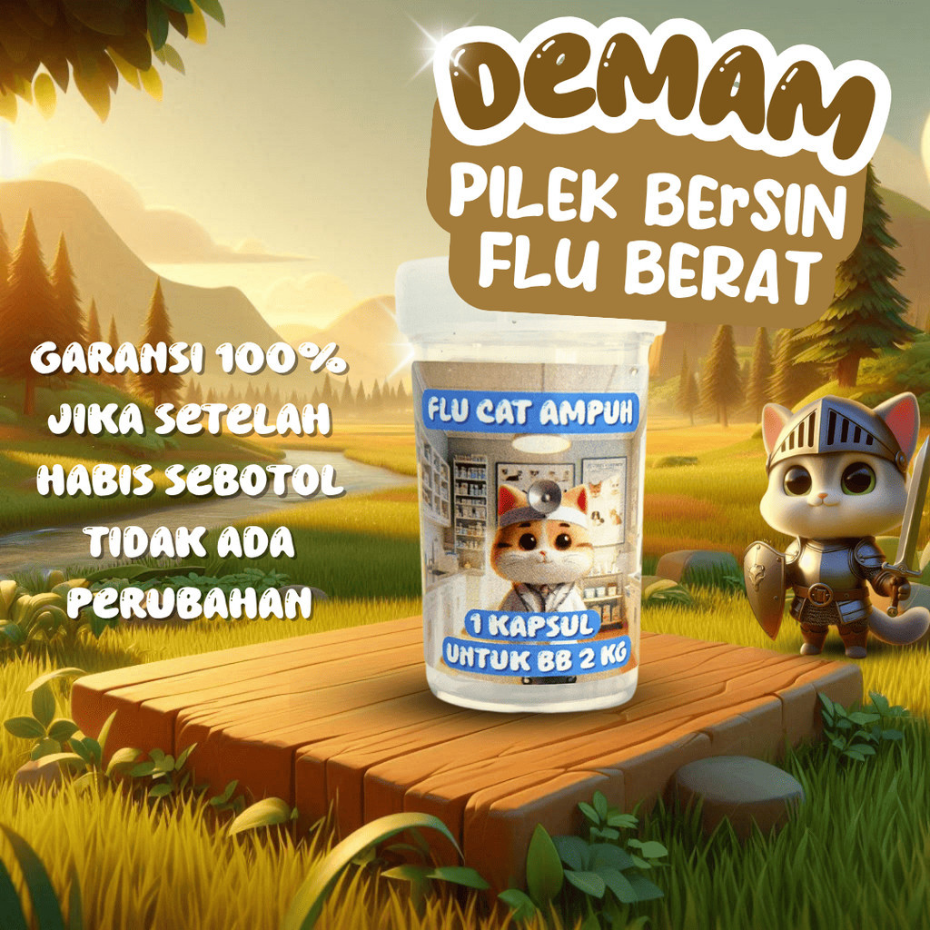 FLU KUCING AMPUH PATEN FLU CARE KUCING FLU PATEN FLU CAT VIRUS BAKTERI KUCING BERAT KUCING OBAT FLU 