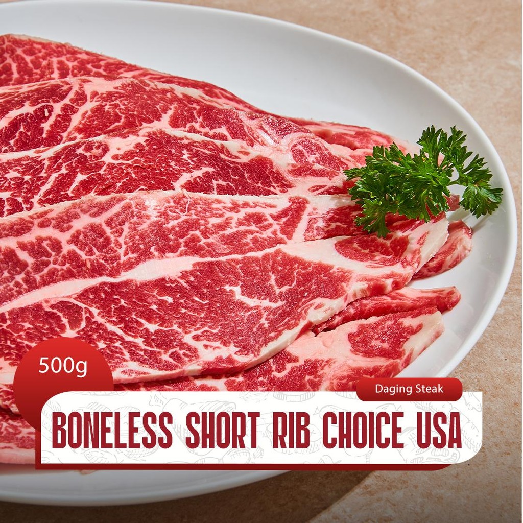 

Daging Sapi Premium Short Rib Karubi Bone Less Choice Frozen Food Halal 500gr USA - Daily Beef