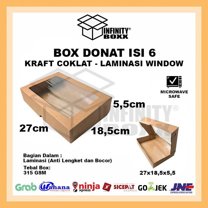 

Dus Donat isi 6 – Kaca Transparan laminasi | Ukuran 27x18,5x5,5 cm | Kraft Tebal 350gr | Cocok untuk Donat & Pastry DW01