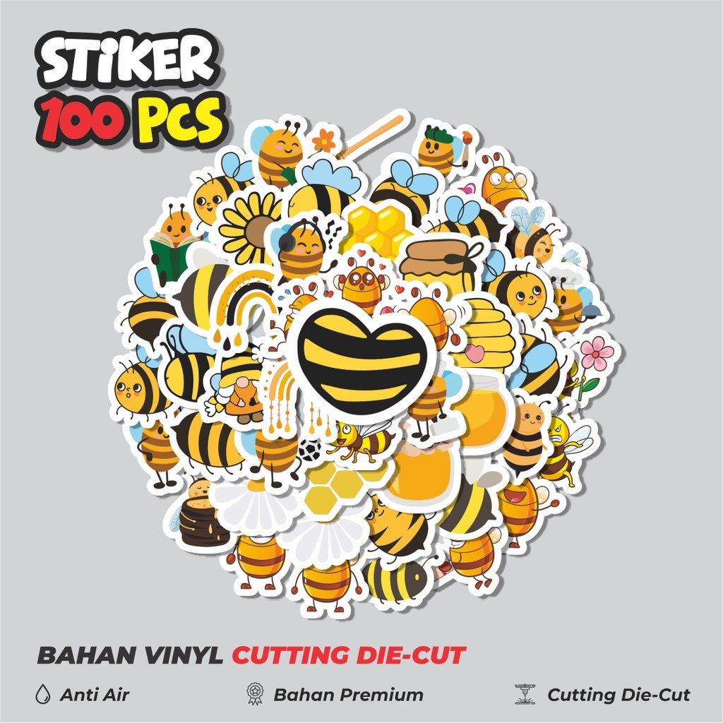 

Terbaru! 50 pcs Stiker Kartun Lucu Lebah Dekorasi Lucu Kreatif untuk Notebook, Skateboard, HP