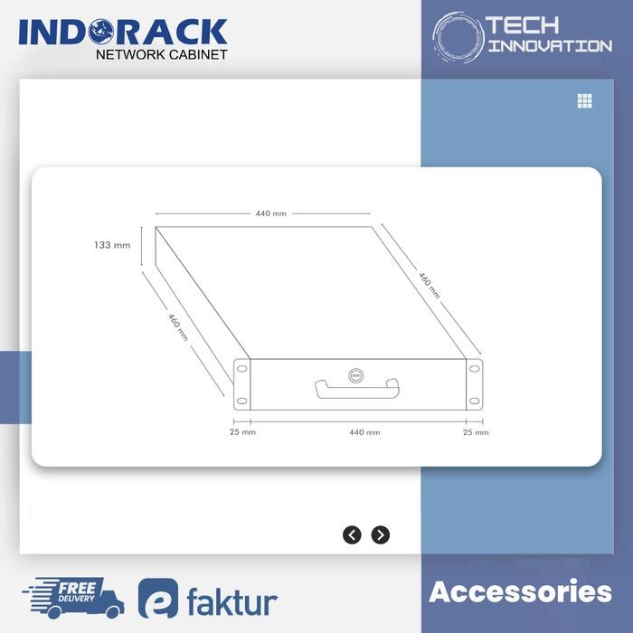 INDORACK Drawer 3U Depth 460mm W/ Lock Laci Rackmount Rak Server DR03