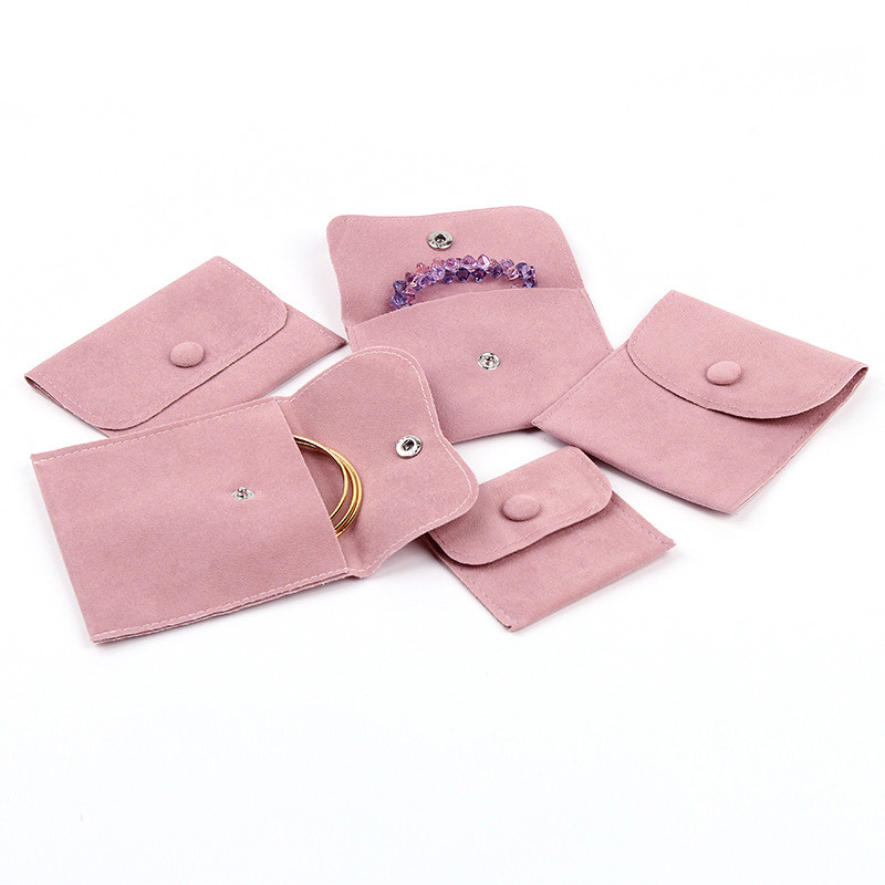 

Eco-Friendly Thickened Soft Snap Velvet Jewelry Pouch Earring Ring Anti-Scratch Gift Bag for Jewelry Store Retail Packaging