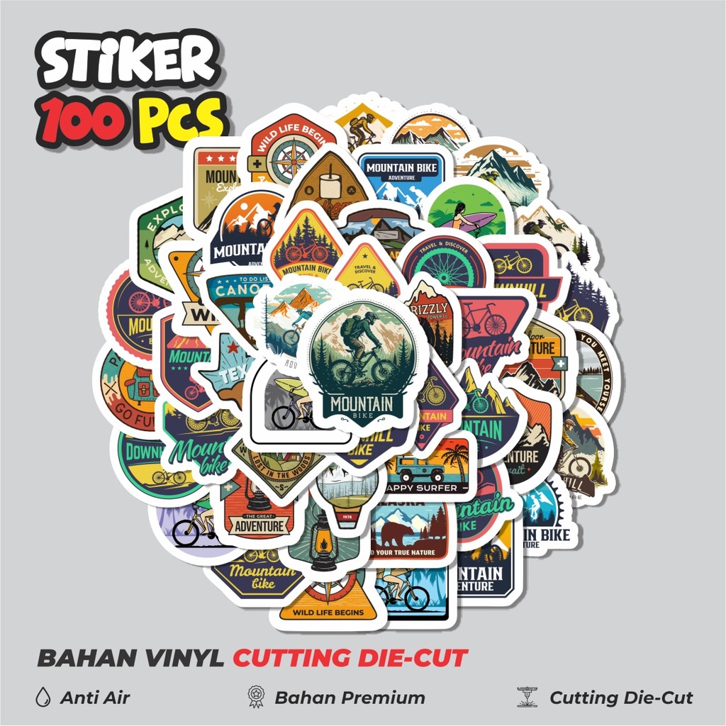 

Terbaru! 50 pcs Stiker Sepeda Gunung Outdoor Dekorasi Lucu Kreatif untuk Notebook, Skateboard, HP