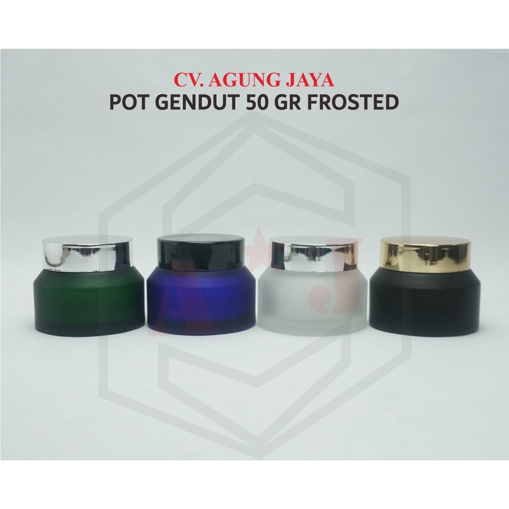 Pot Kaca 50 g Oblique Frosted/ Pot Gendut 50 g Frosted