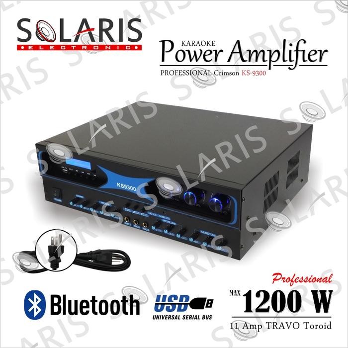 POWER AMPLIFIER 1200 Watt BLUETOOTH USB CRIMSON KS-9300 PREMIUM