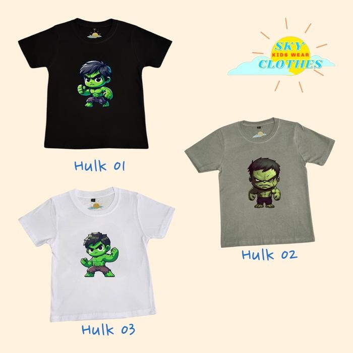 Kaos Anak Hulk Kaos Hulk Marvel Superhero - 1-2 tahun, Hitam