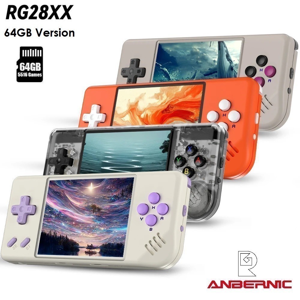 GROSIRUNIK99 ANBERNIC RG28XX 64GB Version - Emulator Retro Game Console 2.83-inch IPS Screen