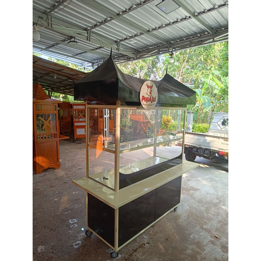 GEROBAK NASI PADANG FULL KACA