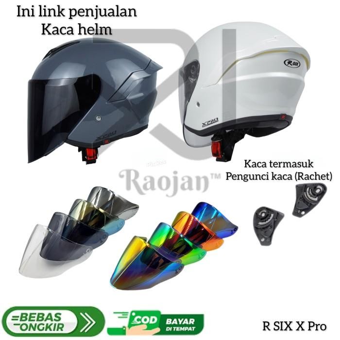 Kaca helm RSix XPro Visor helm R Six Pro, R Six Xpro