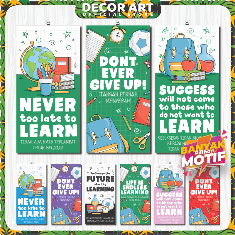 Decor Art 15x30 Cm - Wall Decor Dekorasi Hiasan Dinding Kata Motivasi Anak Gambar Untuk Di Rumah Sek