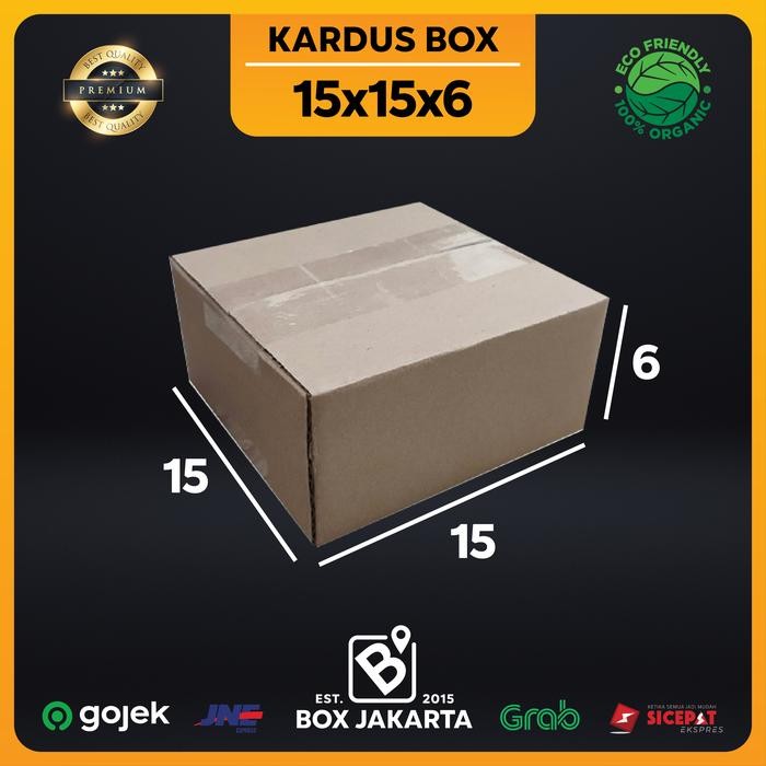 

KARDUS BOX uk 15x15x6CM Kotak Packaging Corrugated SHEET POLOS
