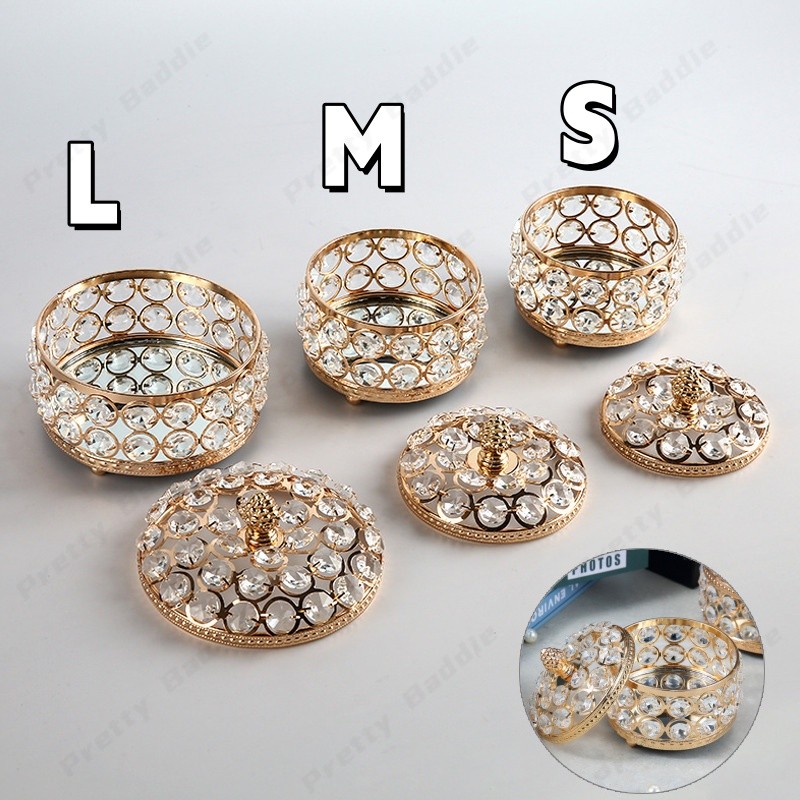 Kotak penyimpanan perhiasan kosmetik antik / kotak perhiasan kristal kreatif / kotak penyimpanan cin