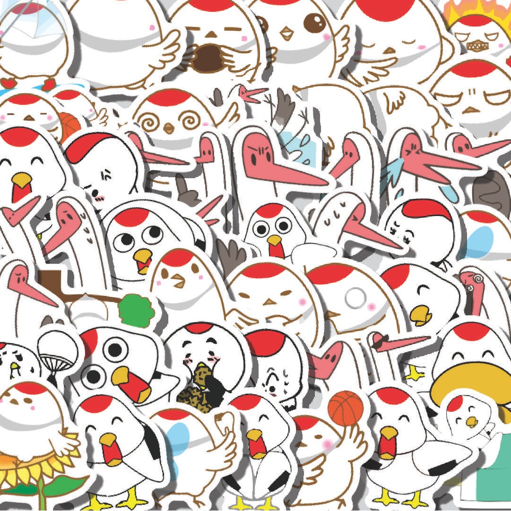 

Stiker Cutting Pack Stiker Hewan Burung Bangau Isi 100Pcs Series Aesthetic Lucu Keren Untuk Koper Bahan Vynil