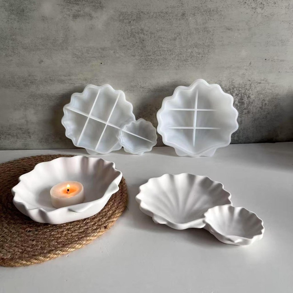 

Shell Trinkets Storage Dish Silicone Mold Conch Candle Vessel Cement Molds Plaster Tray Soap Dish Epoxy Resin Clay Mould