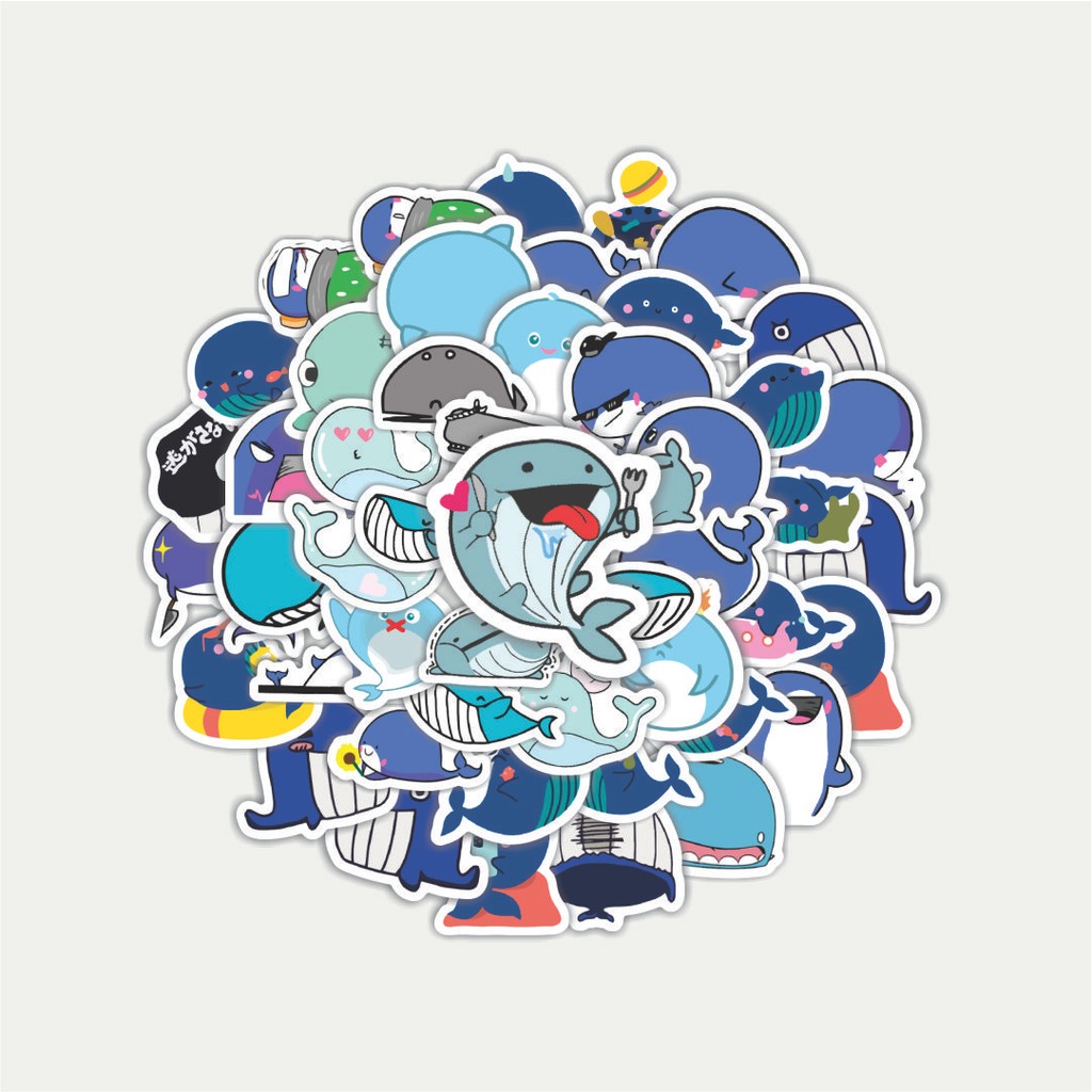 

Sticker Pack Stiker Hewan Ikan Paus | Sticker TUMBLR | Stiker LAPTOP KOPER HELM