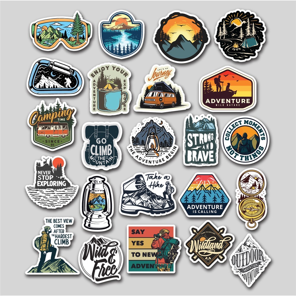 STICKER PACK OUTDOOR ADVENTURE | STICKER TUMBLER | STIKER LAPTOP KOPER HELM