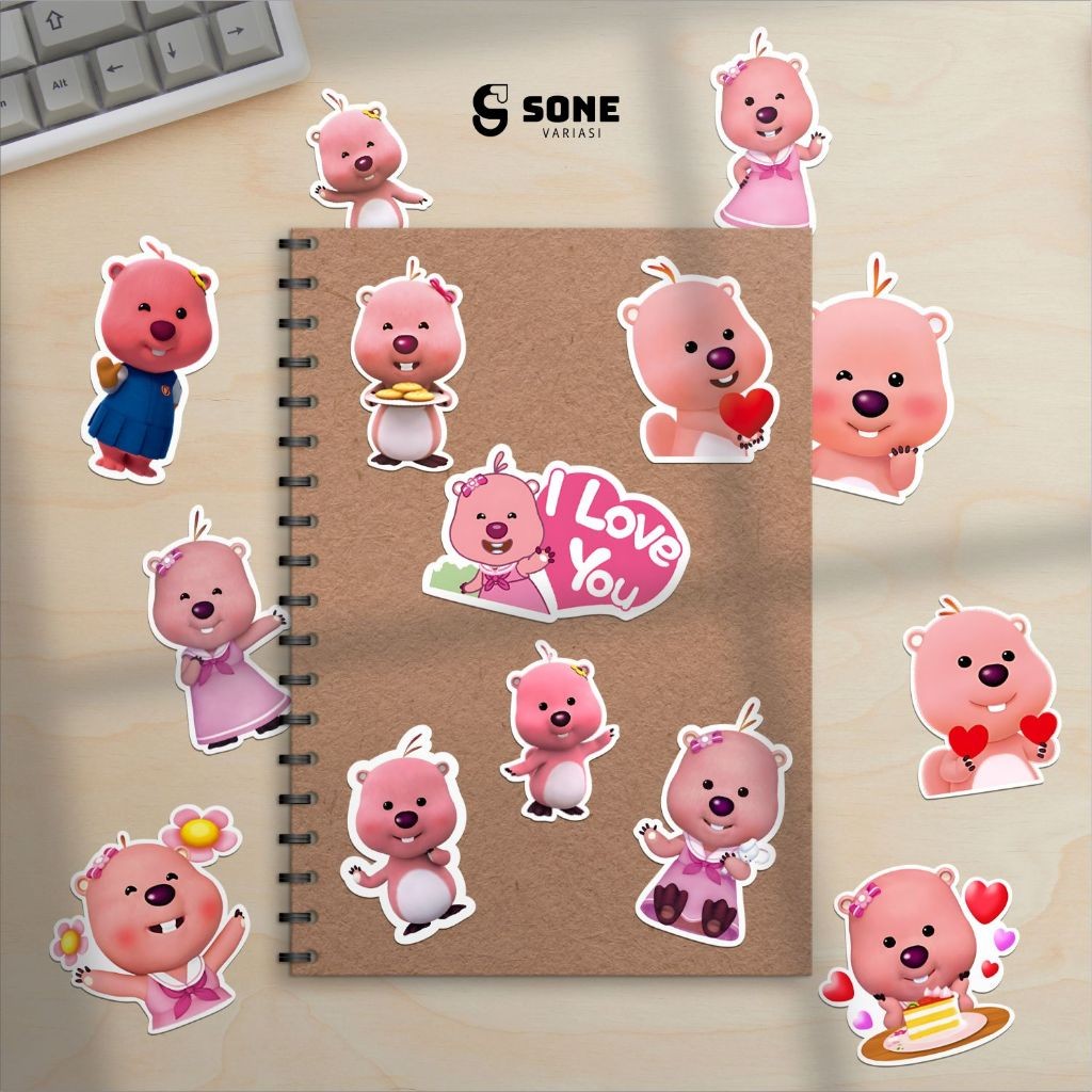 

Sticker Pack Loopy Aesthetic Paper Vinyl Waterproof Dekorasi Stiker Laptop Buku Journal Koper