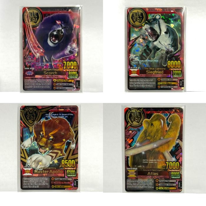 Set Kartu Animal Kaiser Scorch + Siegfried + Master Apollo + Atlas + Brutus Ultra Rare + Miracle Car