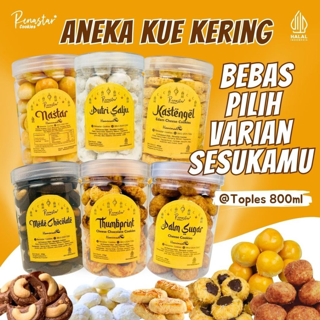 

Aneka Cemilan KUE KERING Enak Renyah Lumer - Bebas Pilih Varian Toples 800ml