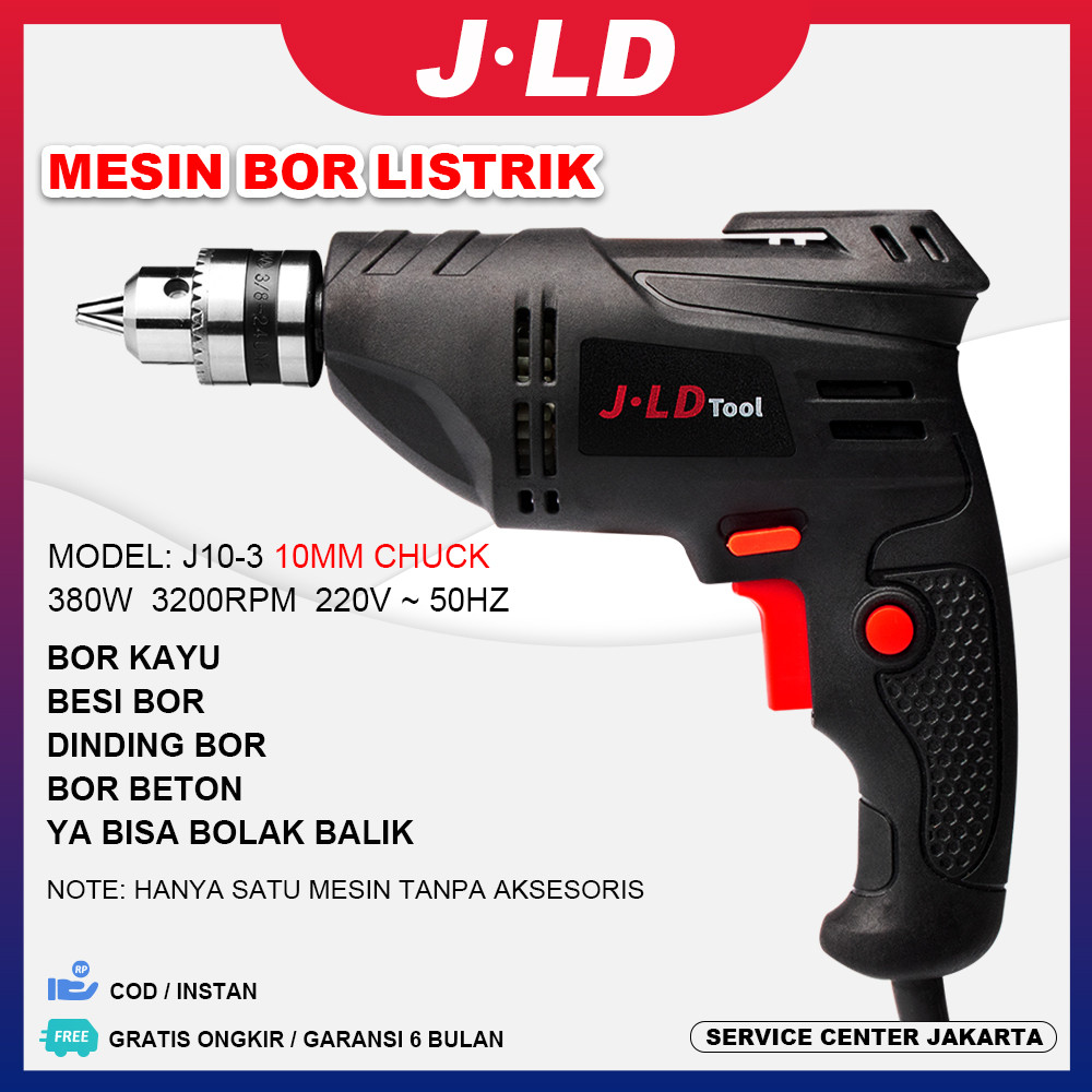 COD!  Mesin Bor Listrik 10mm Mesin bor murah 380w bor tangan listrik bolak balik Bor Tembok Murah  B