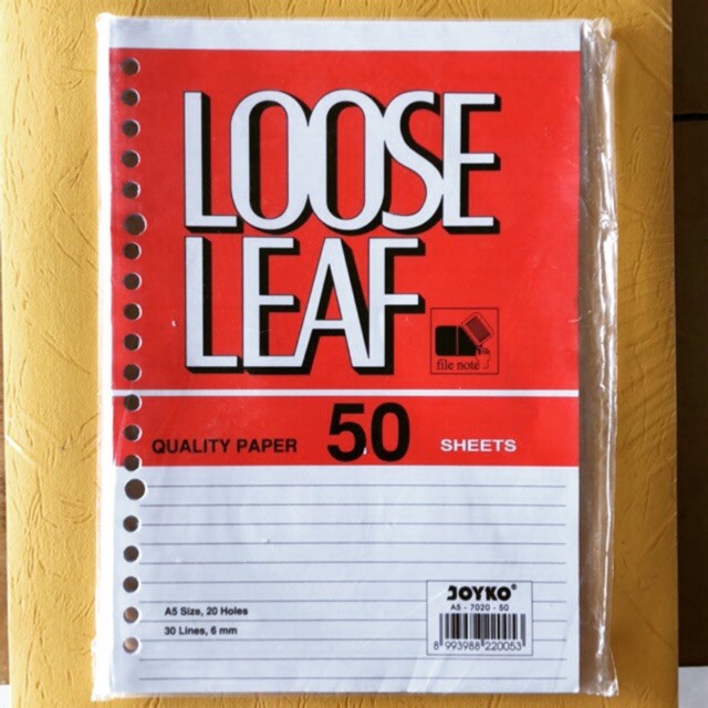 

I* A5 - JOYKO LOOSE LEAF Isi Kertas File Binder Bergaris Kertas Garis Kertas File isi 50 Lembar