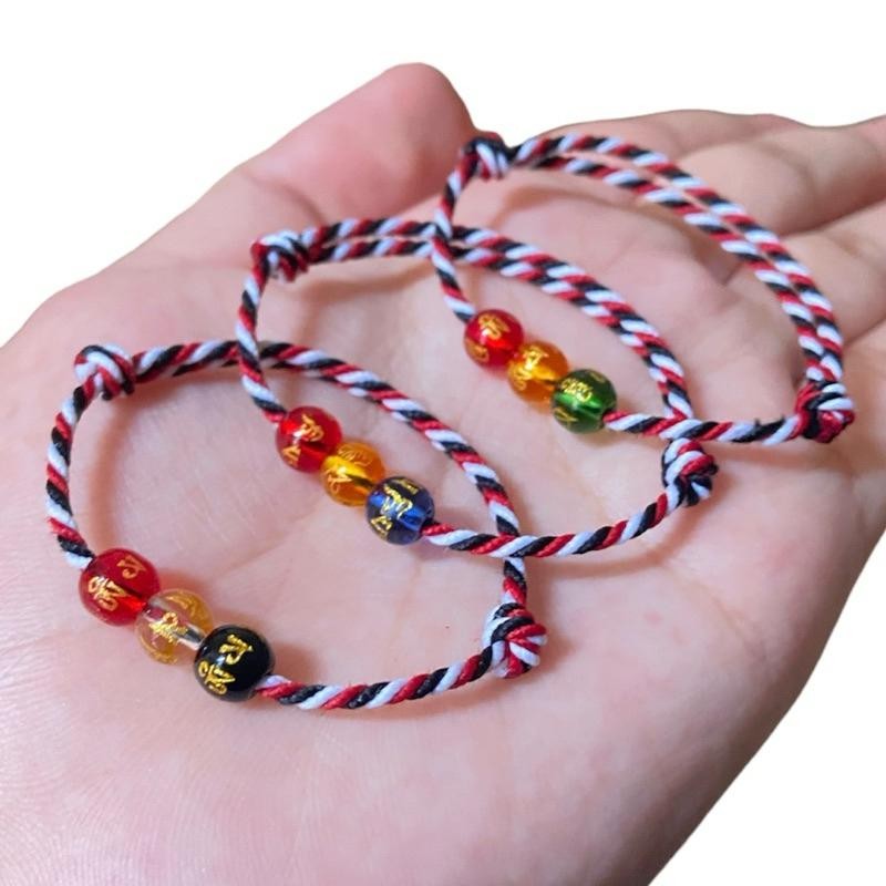 (Free Box) Gelang Tridatu Tibet Bayi 3 Kristal tali premium Free Kura Kura Emas Acc Syahfana