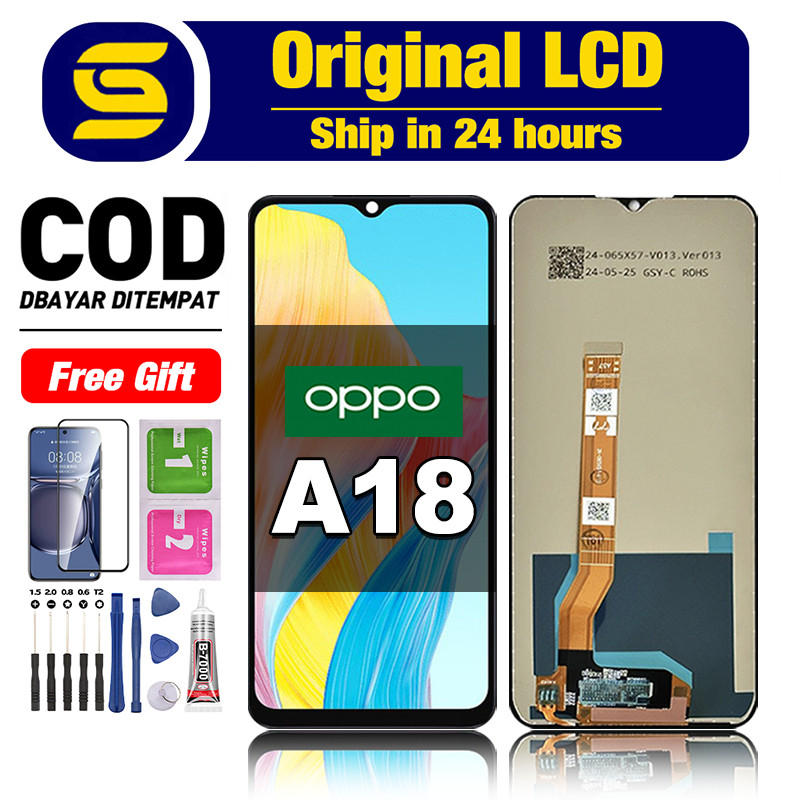 LCD OPPO A18 Ori fullset asli touchscreen original 100% lcd For Glass Digitizer COD