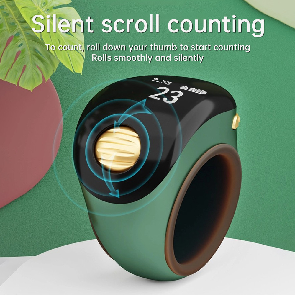 

Mini Digital Display Finger Counter 3-gear Adjustable Tasbih Tally Counter for Muslim Prayers Rechargeable Praying Counter Tool