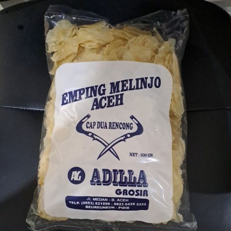 

Emping Melinjo Aceh Grade A Super Tipis 500 Gr Adilla.Asli Aceh 100%