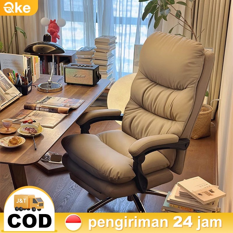 Kursi kantor bos mewah ringan Kursi Kerja  Kursi Putar Hidrolik Kursi Gaming Dengan pijakan kaki