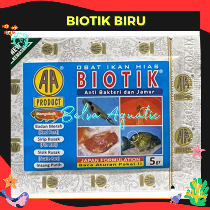 Biotik Biru Obat ikan Hias Obat Anti Bakteri dan Jamur Ikan