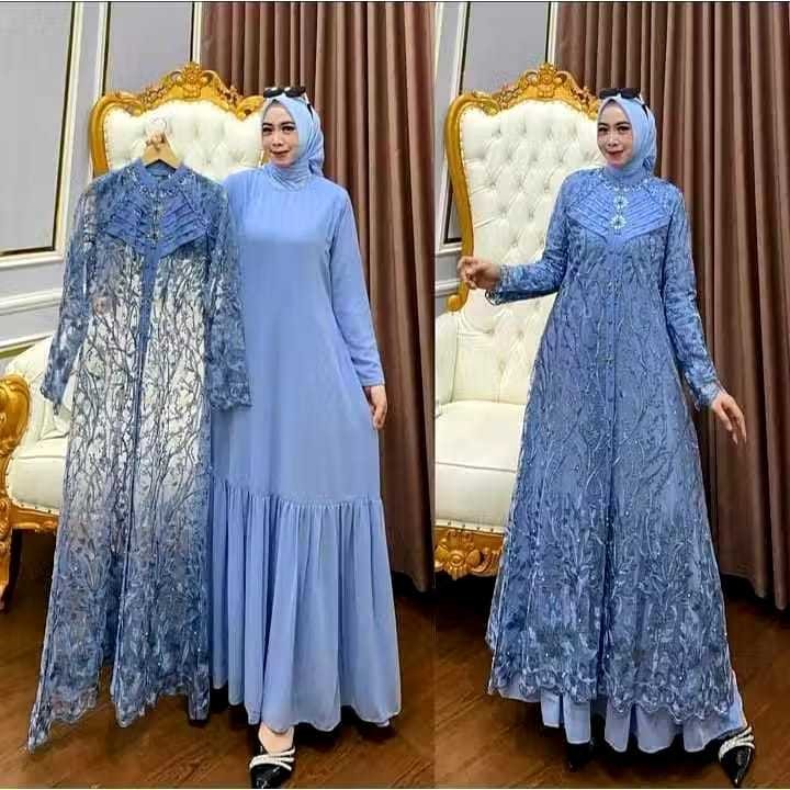 JUANXSHOP COD Inara Set Outer Vol 2 Super Jumbo M L XL XXL XXXL XXXXL Ld 100-140cm // Gamis Brukat K