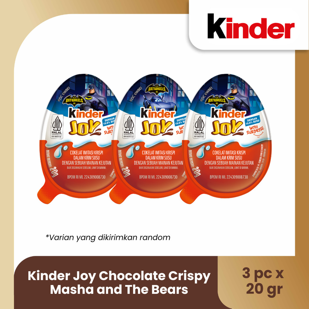 

Kinder Joy Special Edition Batwheels Chocolate Crispy 20gr - 3pcs