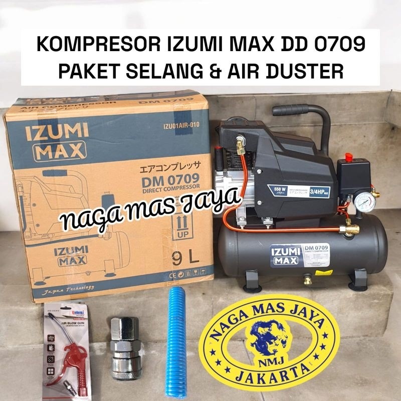 IZUMI MAX DM 0709 MESIN KOMPRESOR ANGIN 3/4HP IZUMI MAX DM 0709 / COMPRESSOR ANGIN IZUMI MAX DM0709