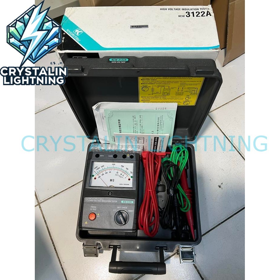 Kyoritsu 3122A Analog Insulation Tester 5Kv Megger Manual Jarum 3122 A