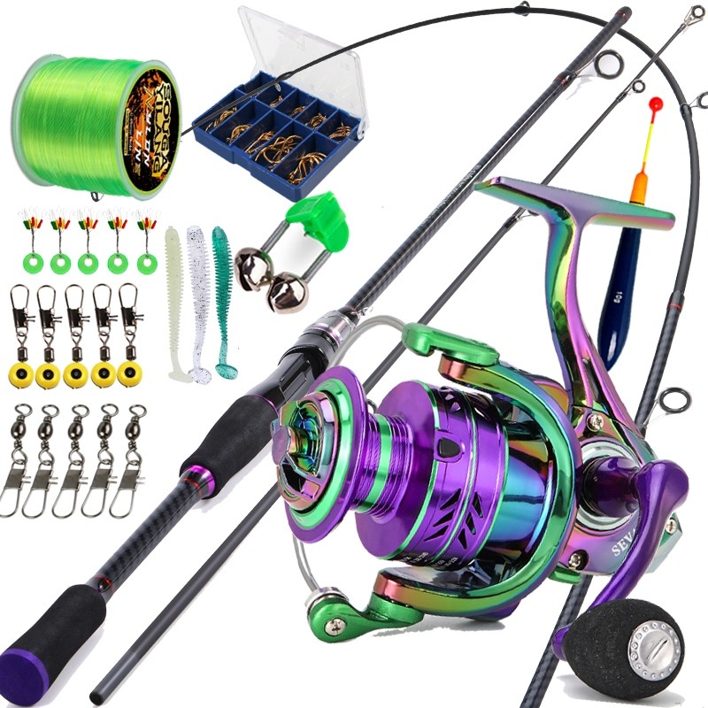 Joran Pancing Set Sougayilang 2 Sections 1.8m Fishing Rod with 5.0:1 High Speed Max Drag 10kg