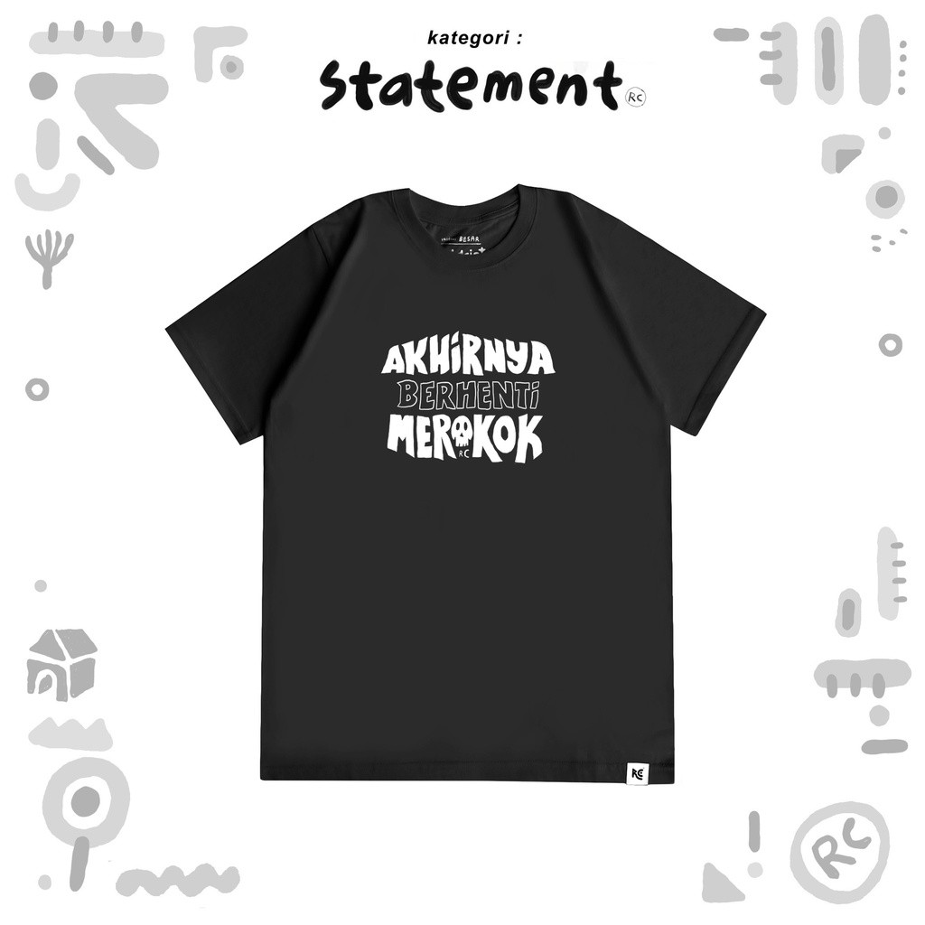 racun cinta - Kaos Hitam Cowok / Pria Akhirnya berhenti