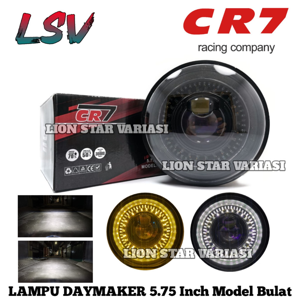 Headlamp Daymaker Model Bulat 5.75 Inch Universal Bisa Mobil Motor Lampu Utama Lampu Depan LED Dayma