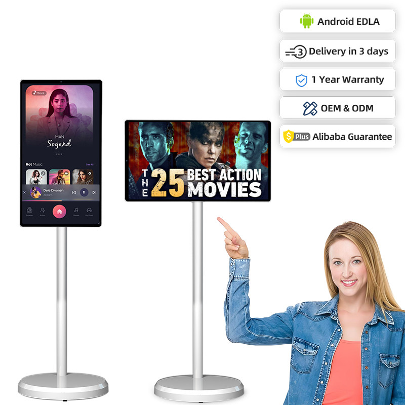 21.5 Inch Mobile Portable  TV 27 Inch  Lcd Android Tv 1080p Movable Smart Television for Classes Whi