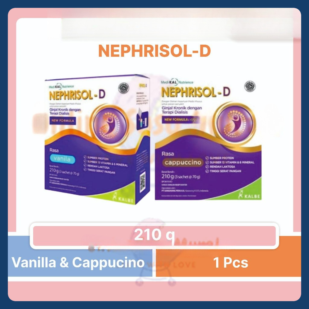

NEPHRISOL - D VANILA CAPUCINNO 210 GR NEPHRISOL-D 210GR SUSU DEWASA SSKD